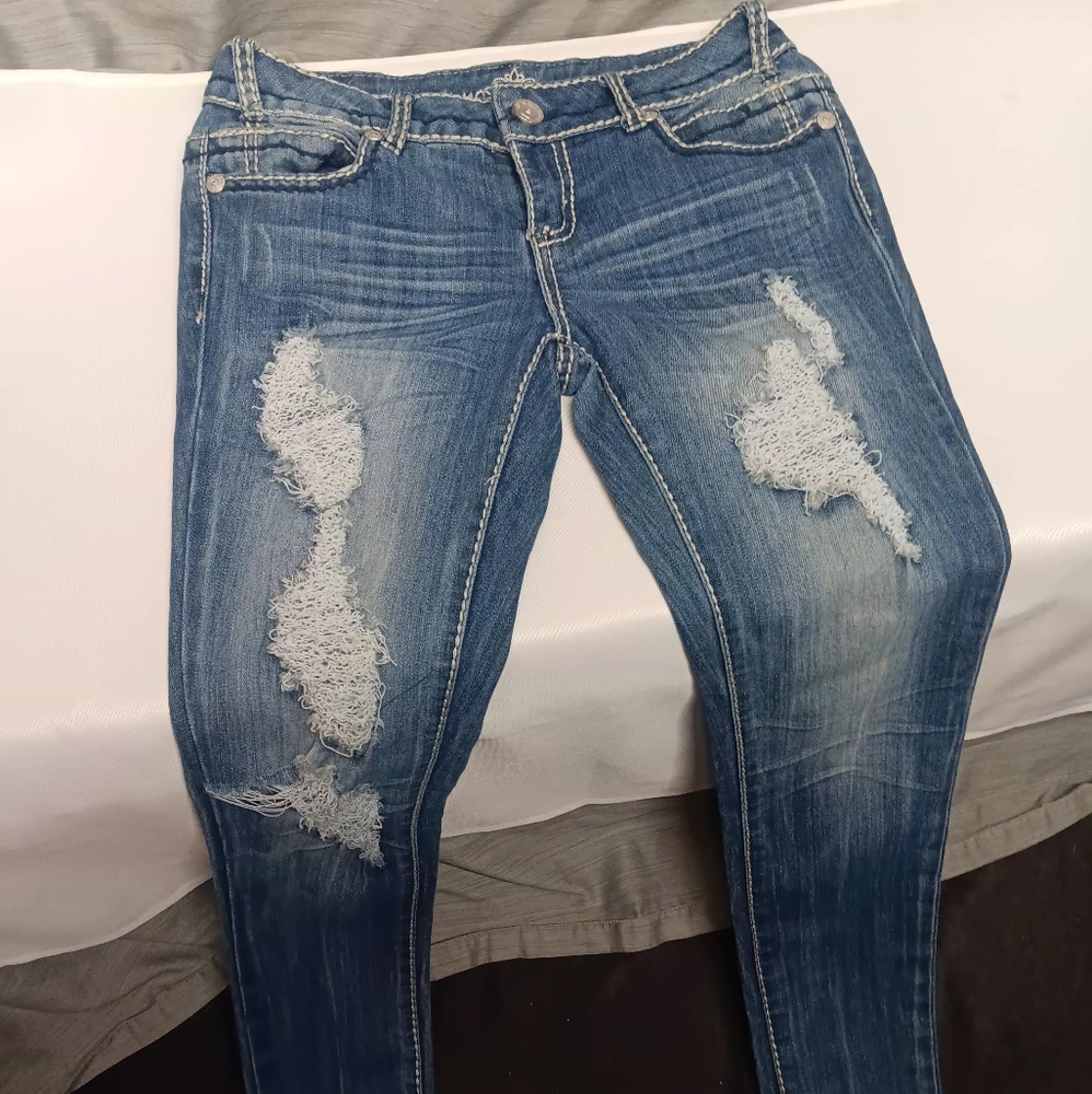 Almost Famous Distressed Denim Skinny Jeans